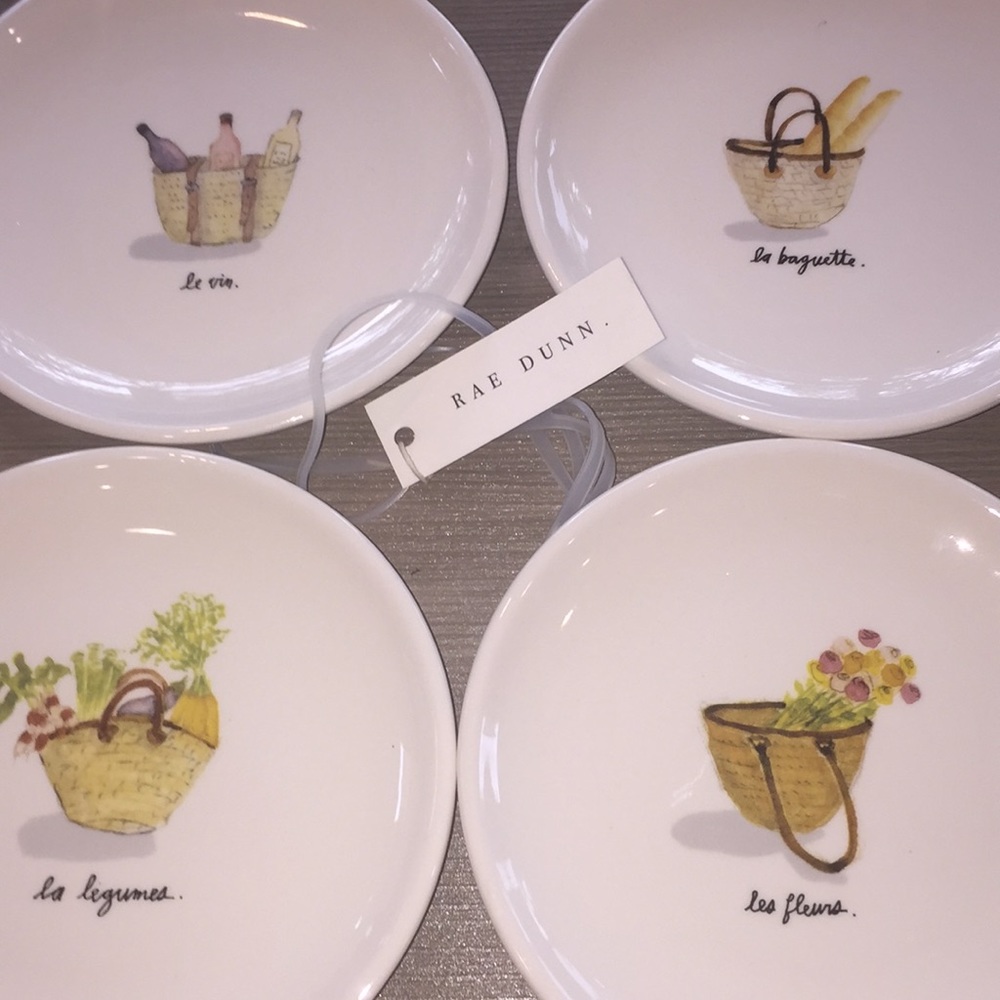 4 Rae Dunn appetizer plates